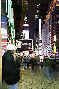 人行道,场景,百老汇,纽约,看,北方,时代广场