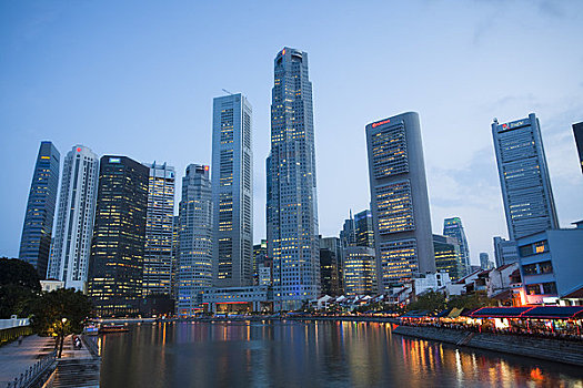 金融区,克拉码头,黄昏,新加坡
