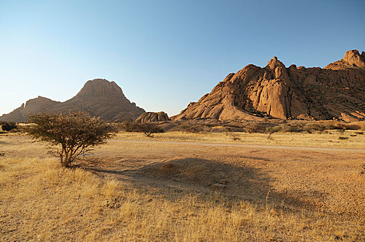 大草原,风景,花冈岩,石头,山,自然保护区,纳米比亚,非洲