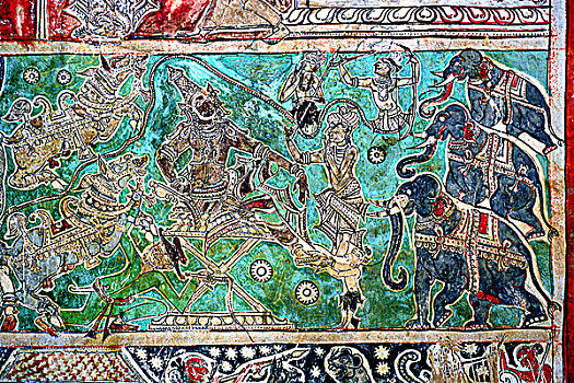 印度,泰米尔纳德邦,庙宇,壁画,17世纪
