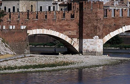 石桥,河,维罗纳,意大利,欧洲,世界遗产