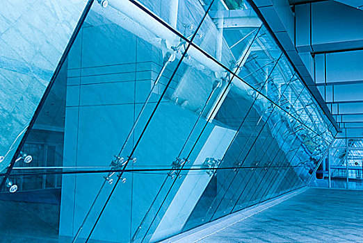 入口,现代建筑,数码,蓝色色调