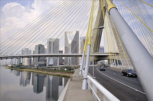 桥,五月,2008年,地区,圣保罗,巴西,南美
