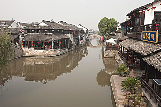 餐馆,运河,老城,西塘,浙江,中国