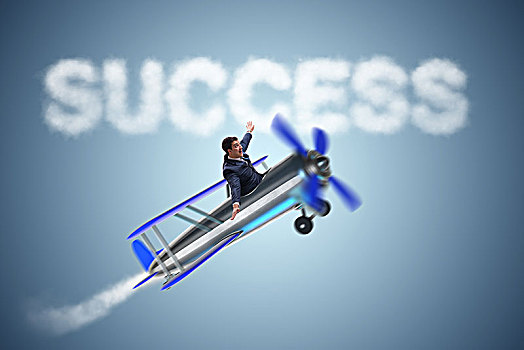 商务人士,飞,飞机,成功,概念