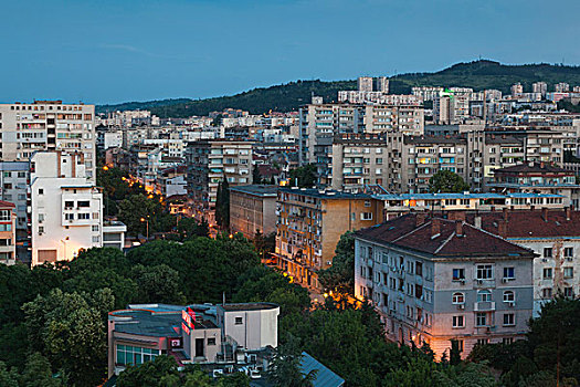保加利亚,中心,山,扎古拉棉,城市风光,黎明