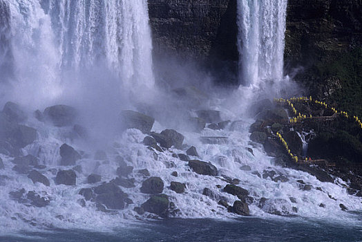 加拿大,安大略省,尼亚加拉瀑布,美洲瀑布,游客,木板路