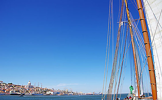 帆船,靠近,里斯本,葡萄牙