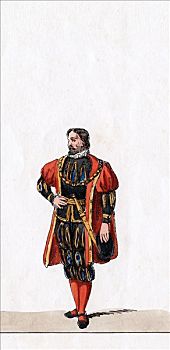 贵族,服饰,设计,演奏,亨利三世,19世纪,艺术家,未知
