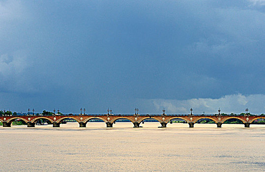 法国,波尔多,石桥,加仑河,河