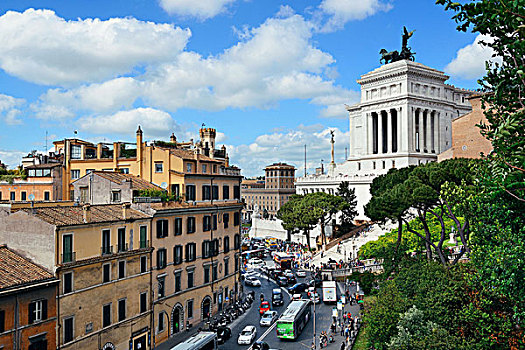 街道,风景,国家纪念建筑,罗马,意大利