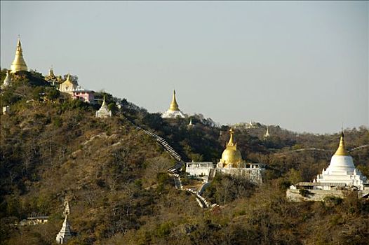 风景,寺院,佛塔,传说,曼德勒,缅甸