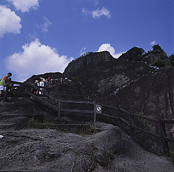 福建,武夷山,云,蓝天,山峰,水