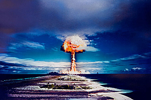 核能,爆炸,上方,环礁,法属玻利尼西亚