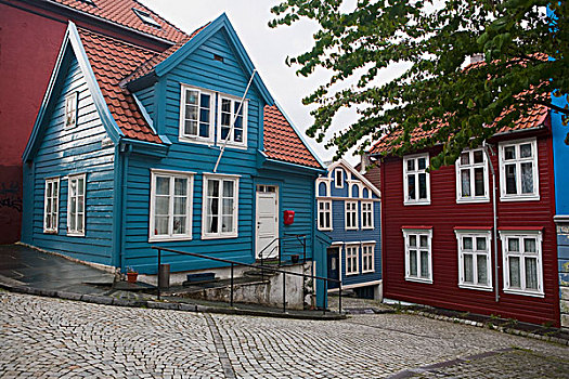街道,建筑,卑尔根,霍达兰,挪威