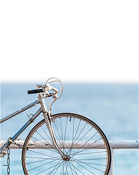 老,自行车,海上