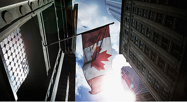 加拿大国旗,金融区,多伦多,加拿大