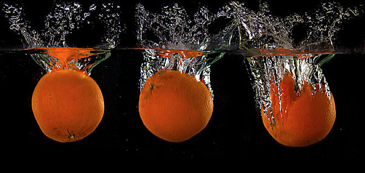橘子,水中
