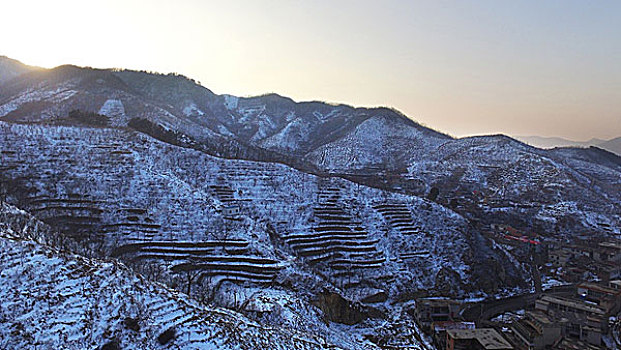 航拍济南南部山区九如山