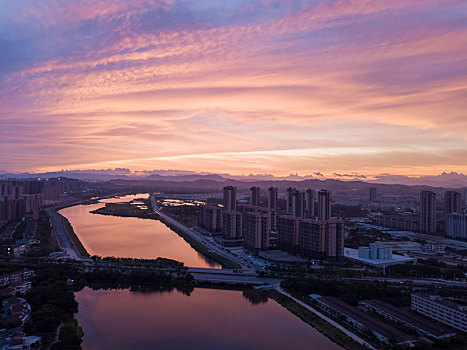 广东惠州市鹿江沥航拍风光