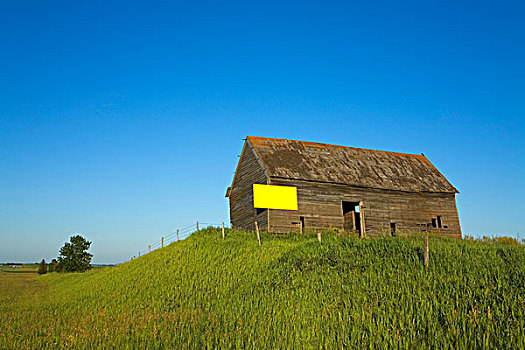 老,农场,小屋,北达科他,美国