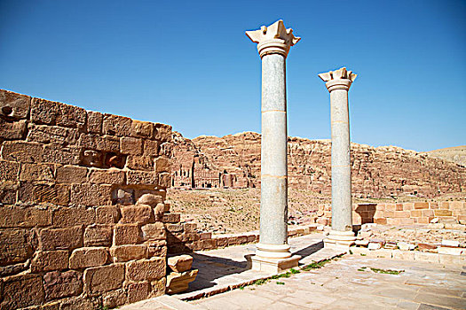 佩特拉,约旦,风景,纪念碑,遗址,老式,教堂