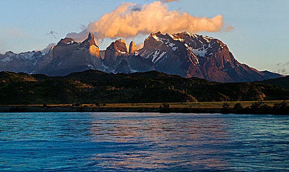 风景,灰色,托雷德裴恩国家公园,巴塔哥尼亚,智利