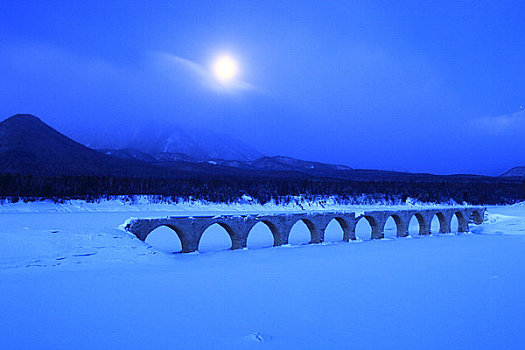 拱形,桥,冬天