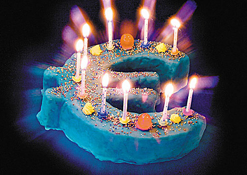 欧元标志,生日蛋糕,蜡烛,燃烧