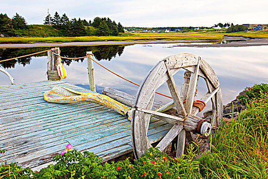 码头,三文鱼,河,芬地湾,新斯科舍省,加拿大