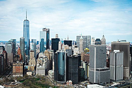 航拍,金融区,一个,世界,痕迹,中心,曼哈顿,纽约,美国