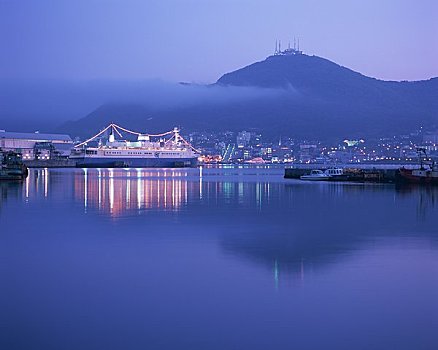 函馆,港口,日落