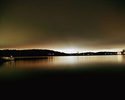 海岸,斯德哥尔摩,瑞典,特别,亮光