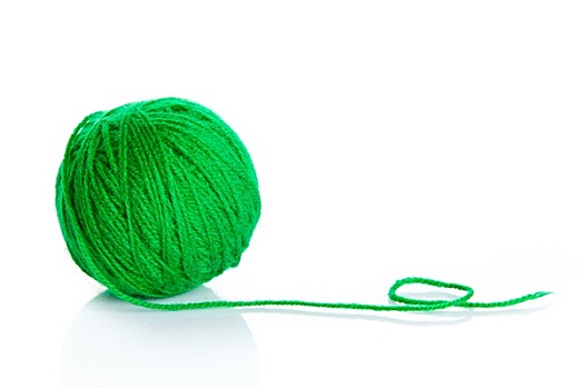 绿色,毛织品,纱线,球,隔绝,白色背景,背景