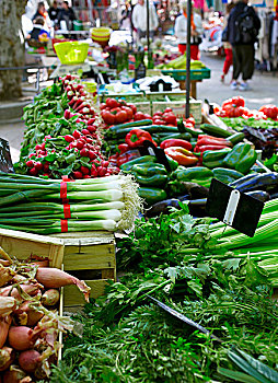 新鲜,蔬菜,市场,法国