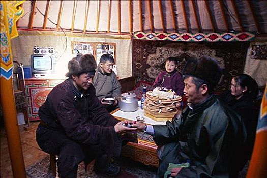 传统,蒙古人,烟草,仪式