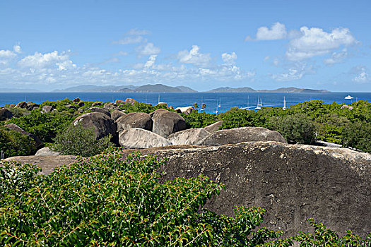 加勒比,英属维京群岛,维京果岛,风景,巨大,漂石,托托拉岛,背景,俯视,大幅,尺寸