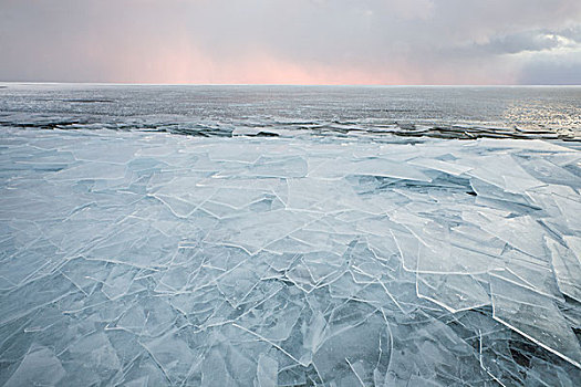 冰,大块,苏必利尔湖,波蒂奇,明尼苏达,美国