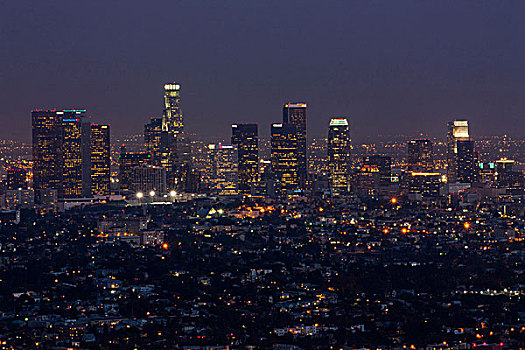 风景,天际线,洛杉矶市区,公园