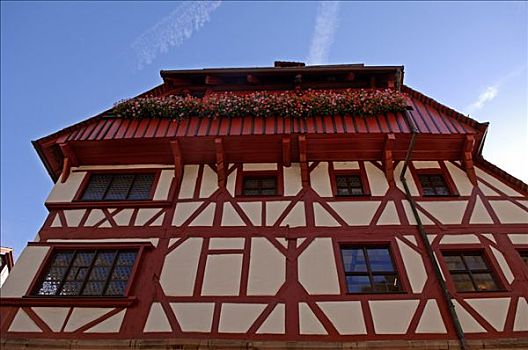 建筑,特写,纽伦堡,中间,弗兰克尼亚,巴伐利亚,德国,欧洲