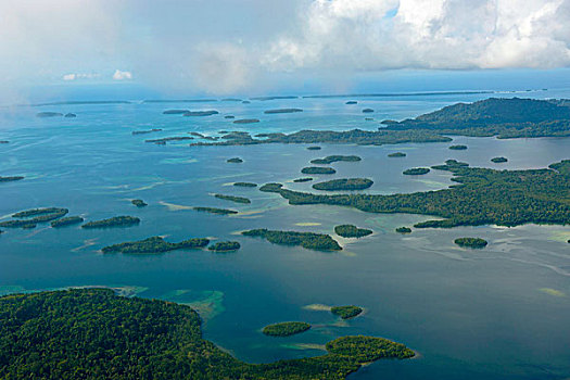 俯视,泻湖,所罗门群岛,太平洋