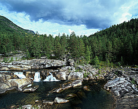 岩石,风景,山谷,挪威,斯堪的纳维亚,欧洲