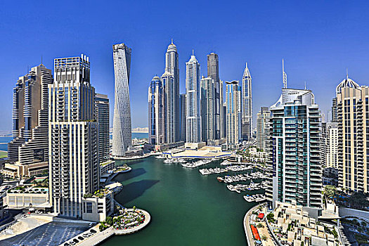 风景,游艇,港口,迪拜