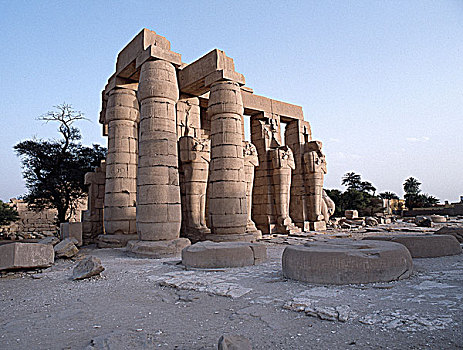 拉美西斯二世神殿,雕塑,路克索神庙,底比斯,埃及