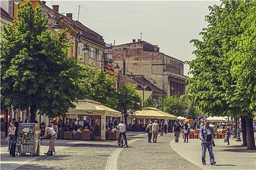 人,散步场所,中世纪,城镇,罗马尼亚