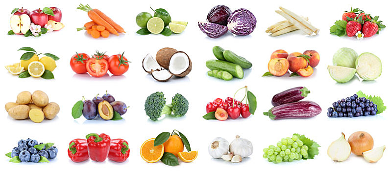 果蔬,水果,收集,苹果,橘子,葡萄,食物,抠像