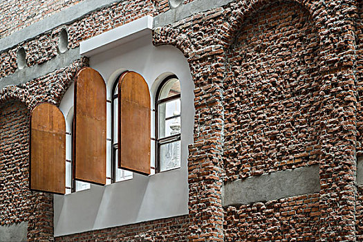 现代,拱形,窗户,百叶窗,文化,宫殿,罗马尼亚