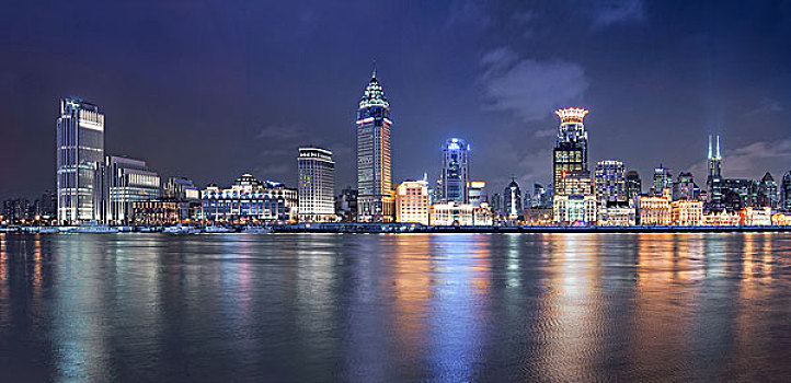 上海城市风光道路夜景