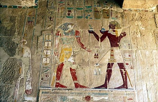 哈特谢普苏特,皇后,埃及,展示,给,神,霍鲁斯,艺术家,未知