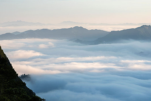 夏季,早晨,重庆,黑山,云海